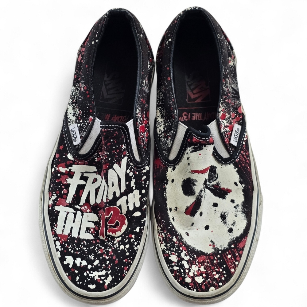 Vans Friday the 13th Jason Voorhees Horror Slip-On Shoes Men's 7.5 - Picture 2 of 9